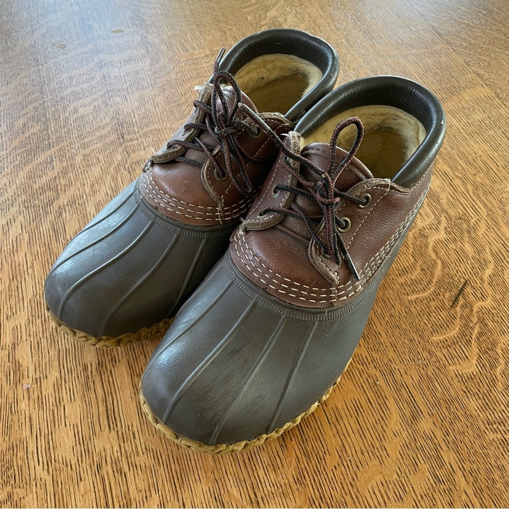Vintage LL Bean Boots Womens US 7W Shearling Lined Duck Snow Waterproof
